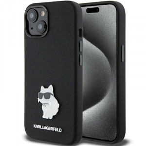  Чохол Karl Lagerfeld Silicone Choupette Metal Pin для iPhone 15|14|13 Black (KLHCP15SSMHCNPK)